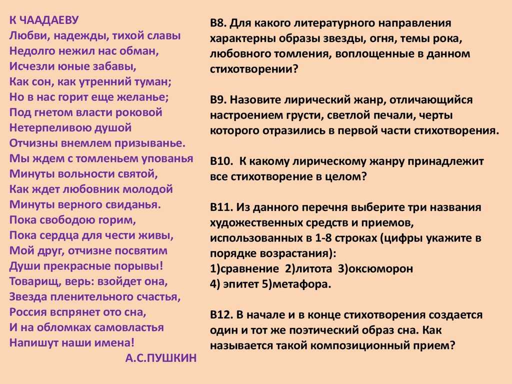 Анализ стихотворения «к чаадаеву»: история создания произведения, средства выразительности